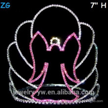 Pink Crystal Scary Halloween Witch Crown, Cheap Crystal Pageant Crowns